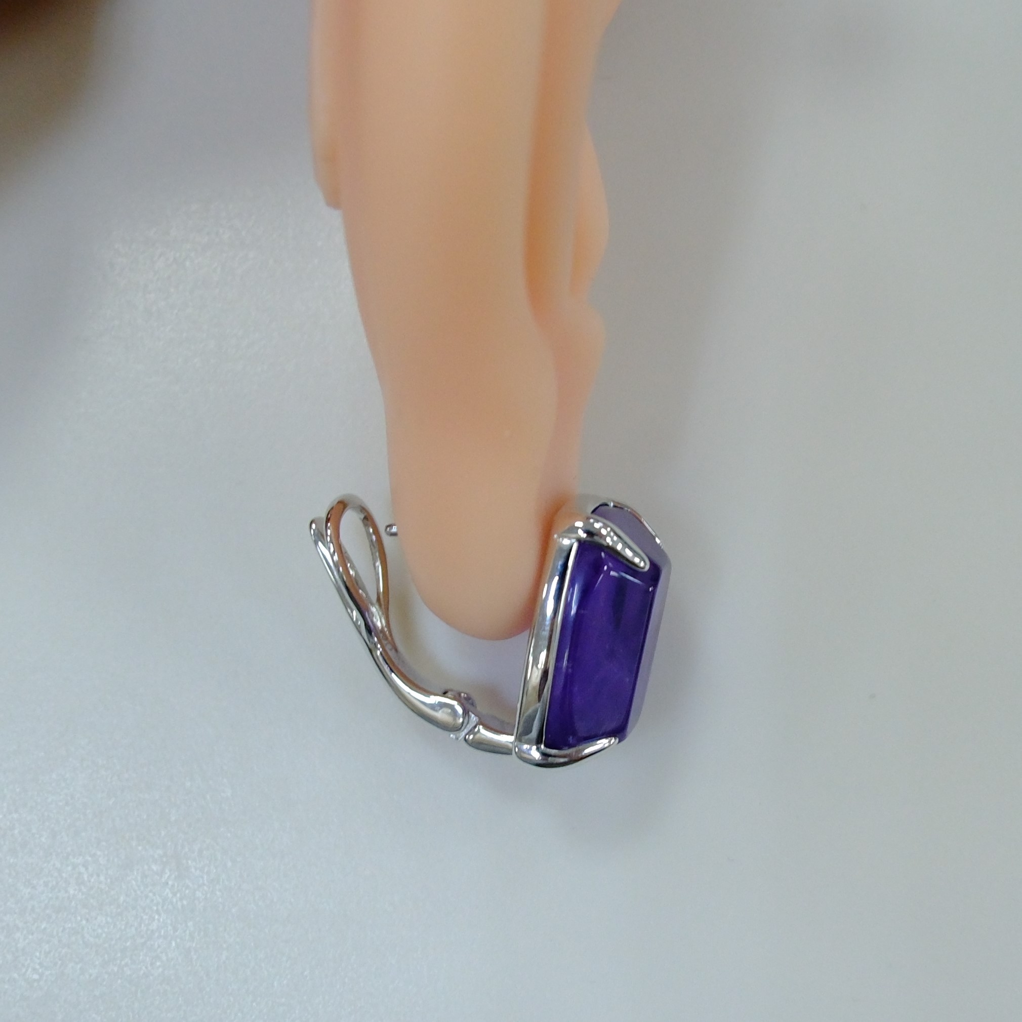 Серебряные серьги с аметистами